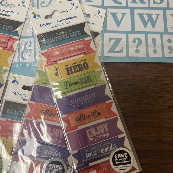 Lot Of 19 Momenta Adhesive Stencils 6" X 8" & Stickers Thank You Happy Birthday - Picture 16 of 16